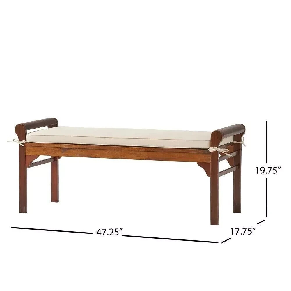 End of Bed Bench Solid Wood Entrance Entryway Foyer Modern Farmhouse Mud Rm 47"L