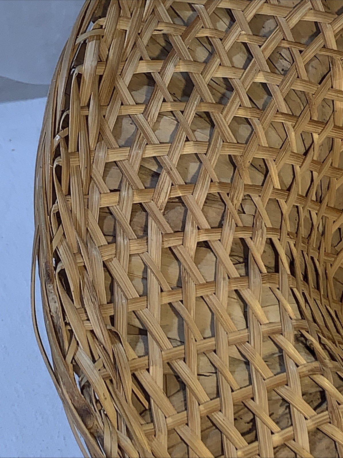 Conical Straw Hat Vtg Asian Chinese Handmade Sun Gardening Rice Coolie 18" Large