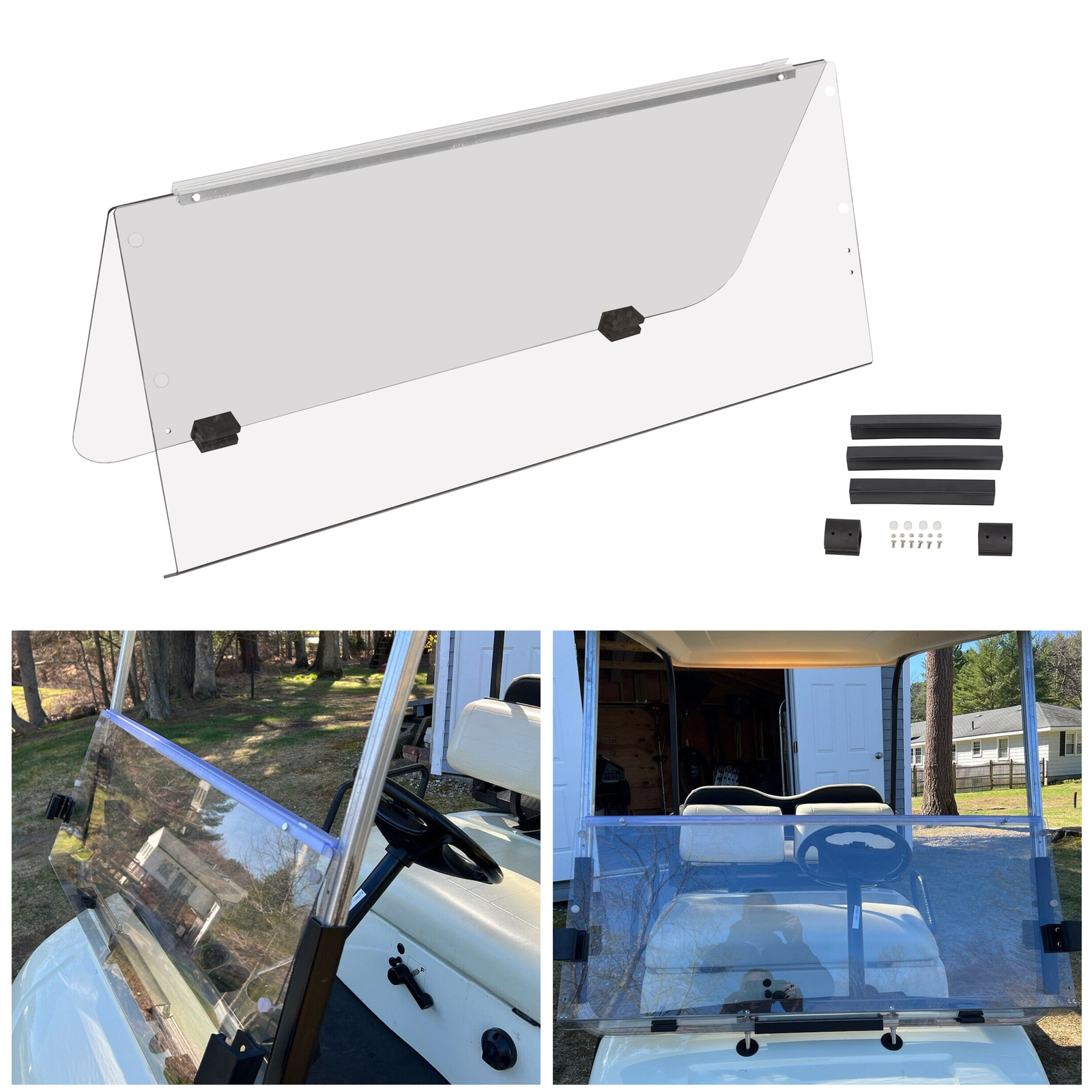 For Yamaha G14 G16 G19 Clear PC Windshield Folding 1995-2003 Golf Cart Part