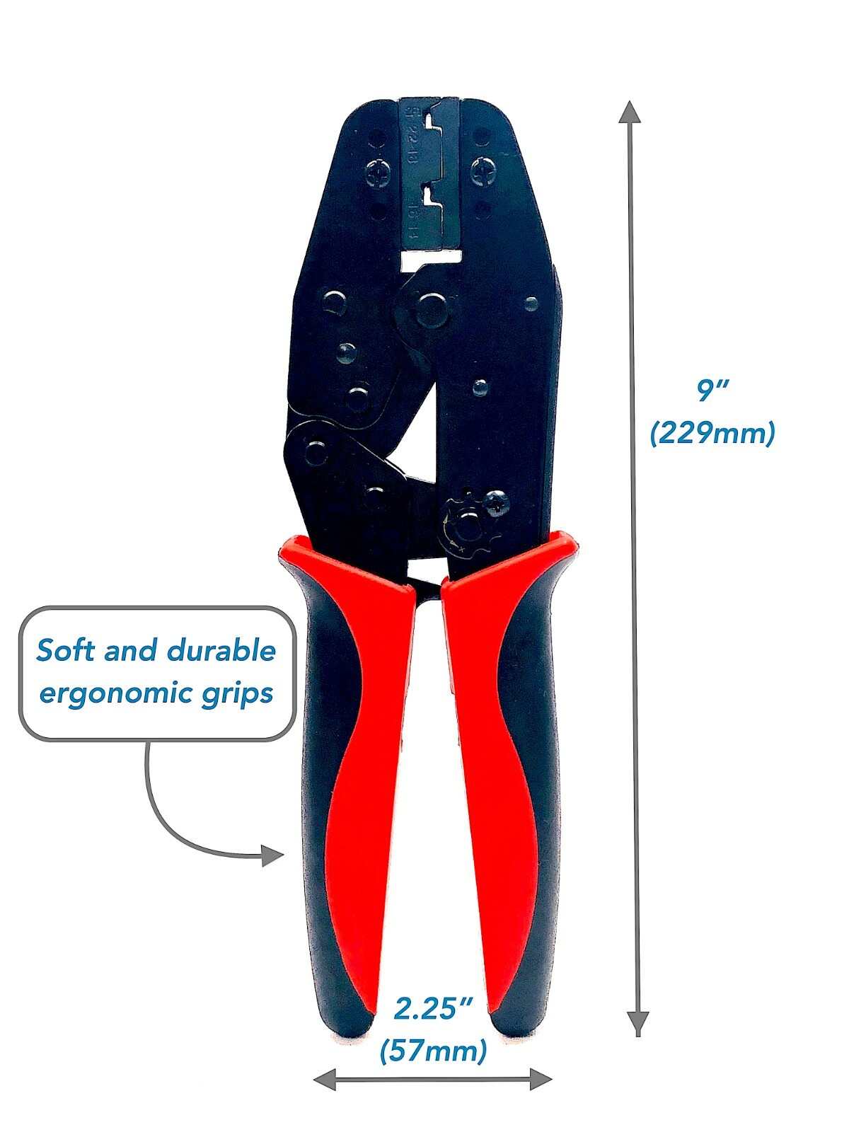 Ratchet Crimp Tool Crimper Non-Insulated Flag Wire Terminal AWG22-14
