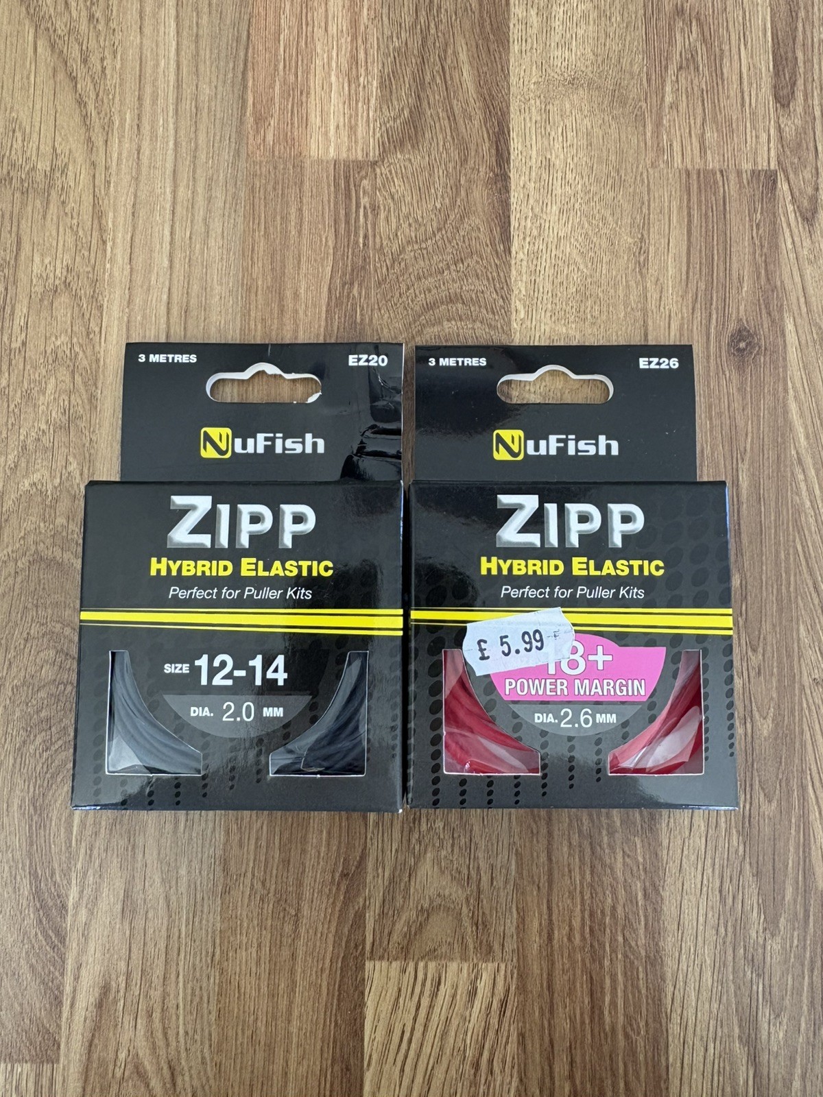 2 x Nufish Zipp Hybrid  Elastic 12-14 18+ Match Coarse Fishing