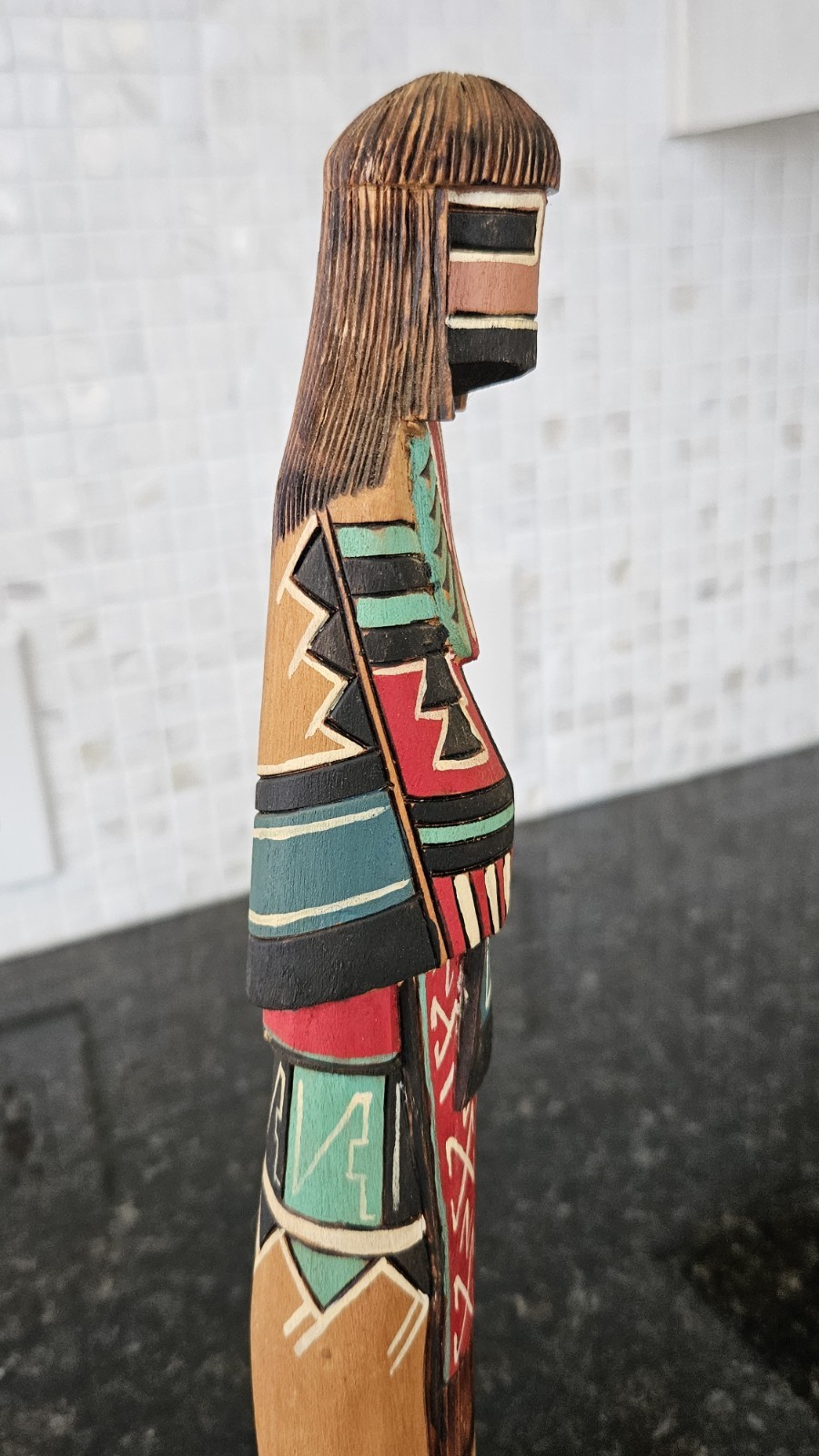 Native American Hopi Longhair Shalako Kachina By S.J. 13.75"