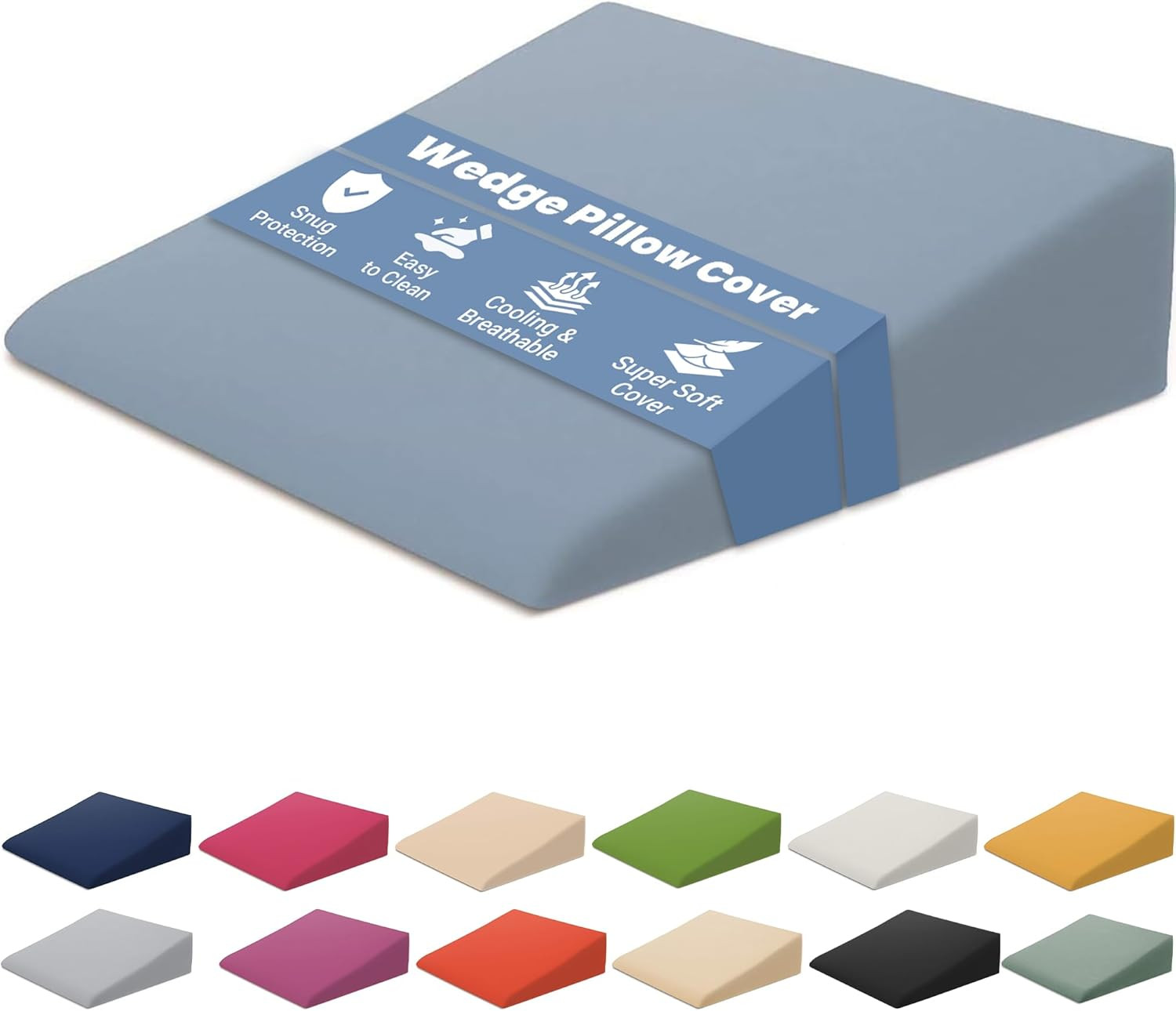 Wedge Pillow Cover - Allergy-Friendly & Easy to Clean Cover - Fits Our (27" X 25