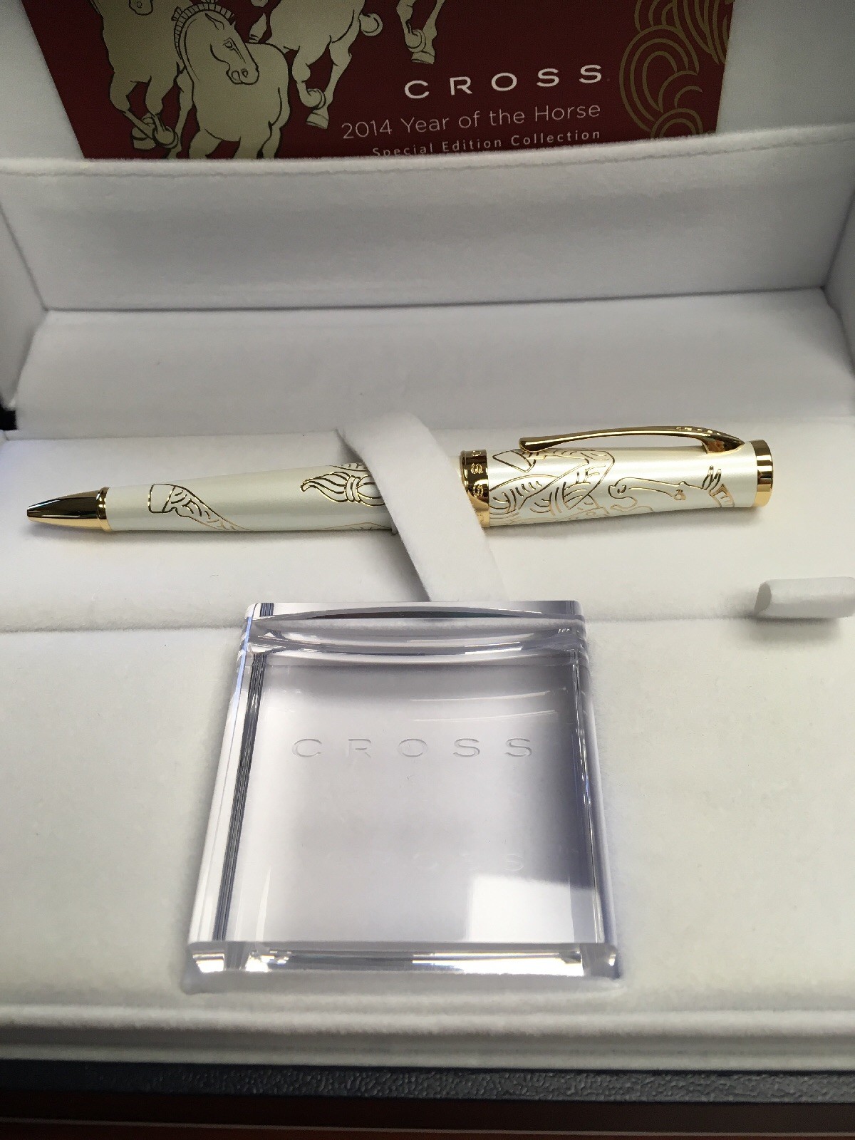 Cross Sauvage 2014 Year Of The Horse Imperial White Lacquer Ballpoint Pen