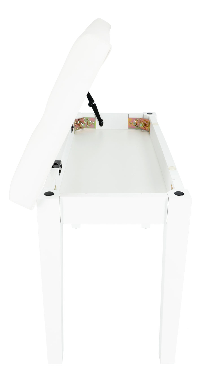 Rockville PB7 WHITE Premium Piano Bench w/Thailand Wood, Comfy Padding + Storage