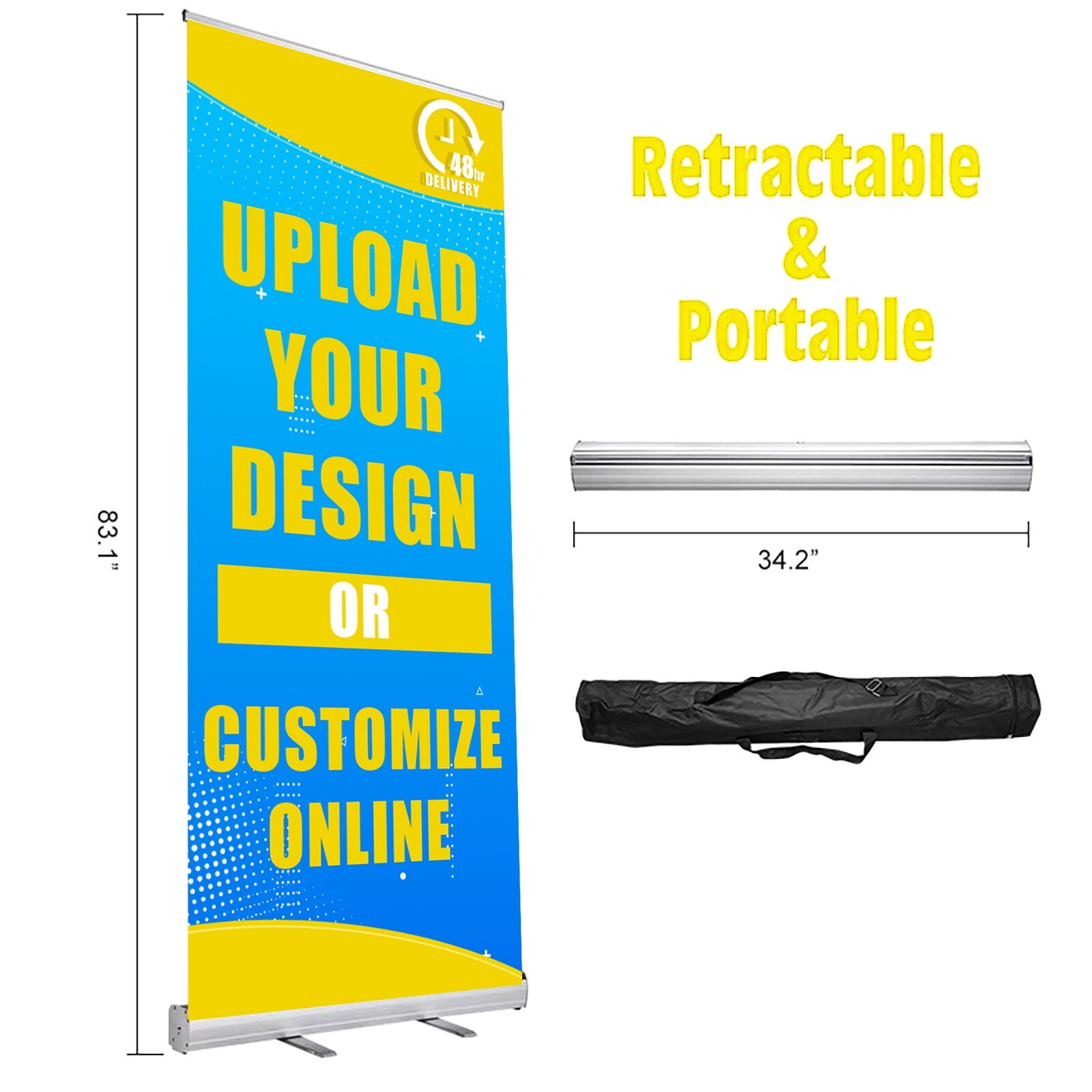 Custom Retractable Banner with Aluminum Frame For Events, Promotion Advertising