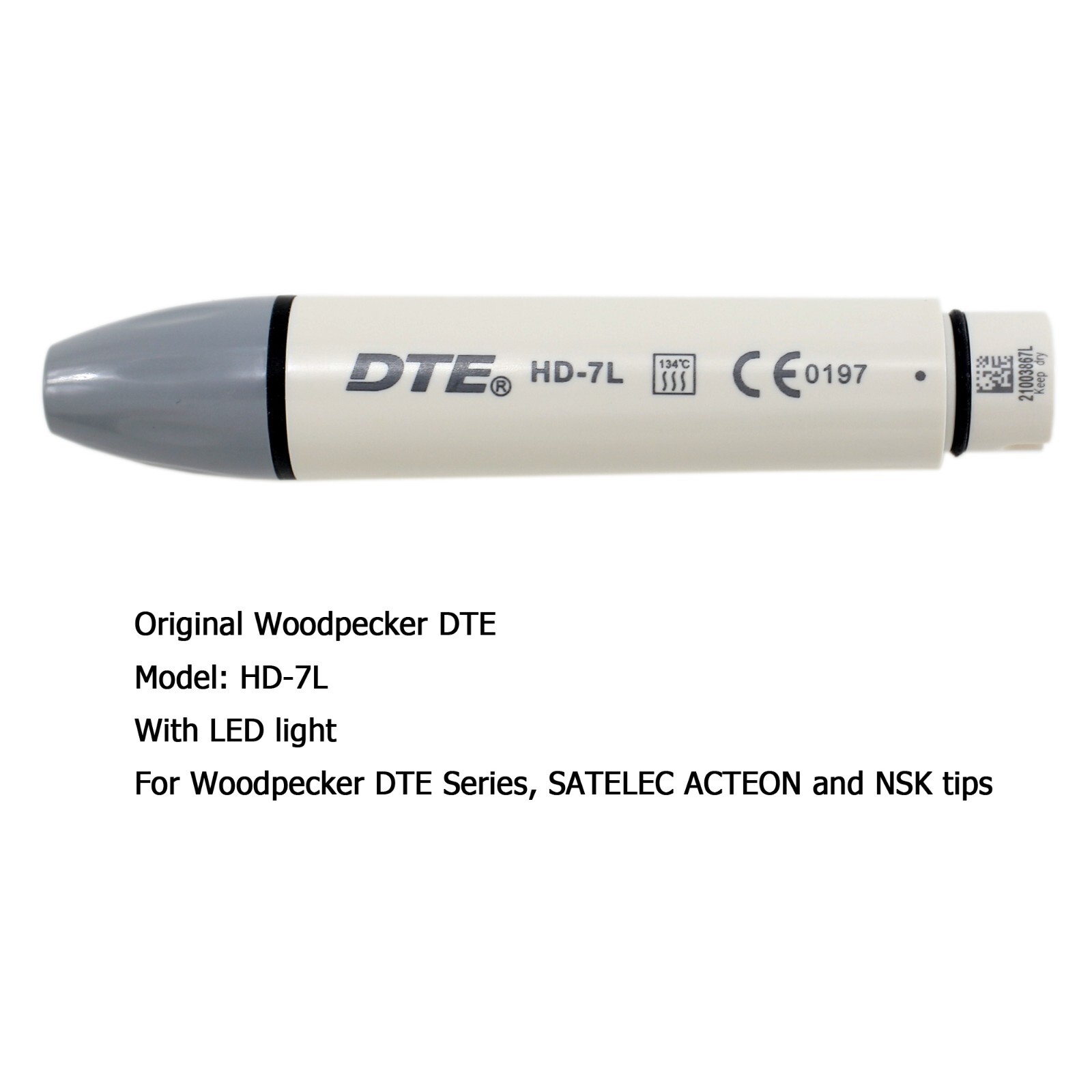 Woodpecker DTE Dental Ultrasonic Scaler Piezo Tips HD-7L Handpiece DTE-V2 LED