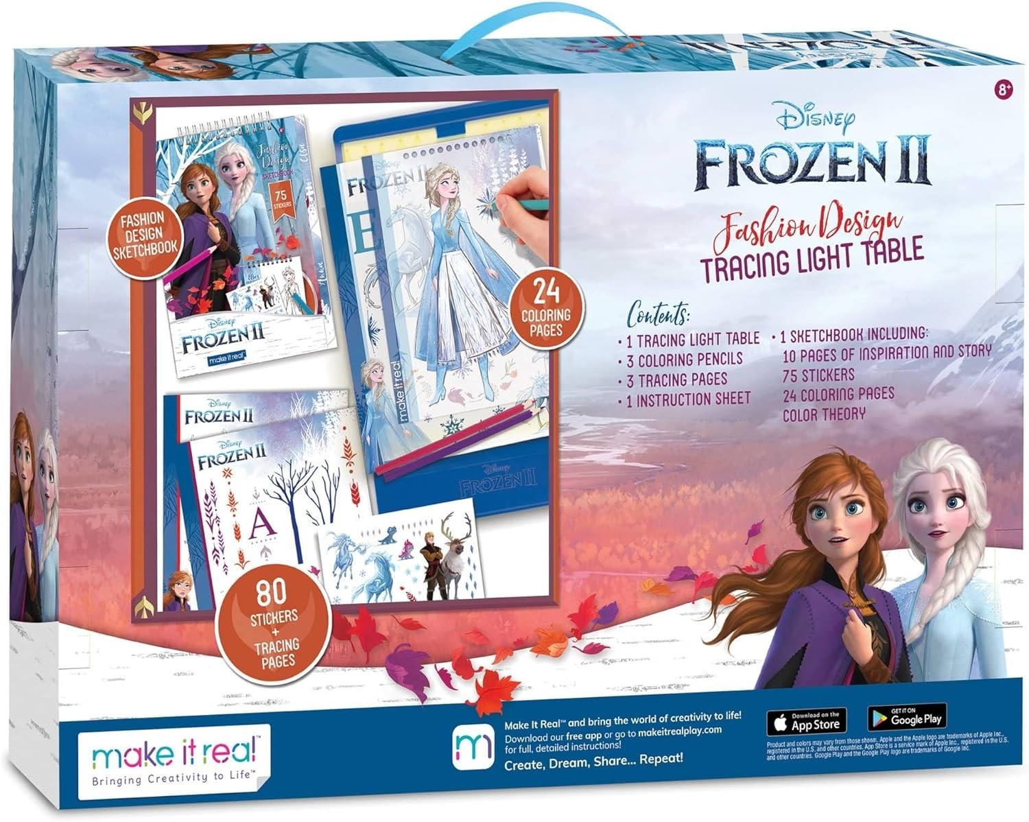Make It Real Disney Frozen II - Fashion Design Tracing Light Table, 4254 (NEW)