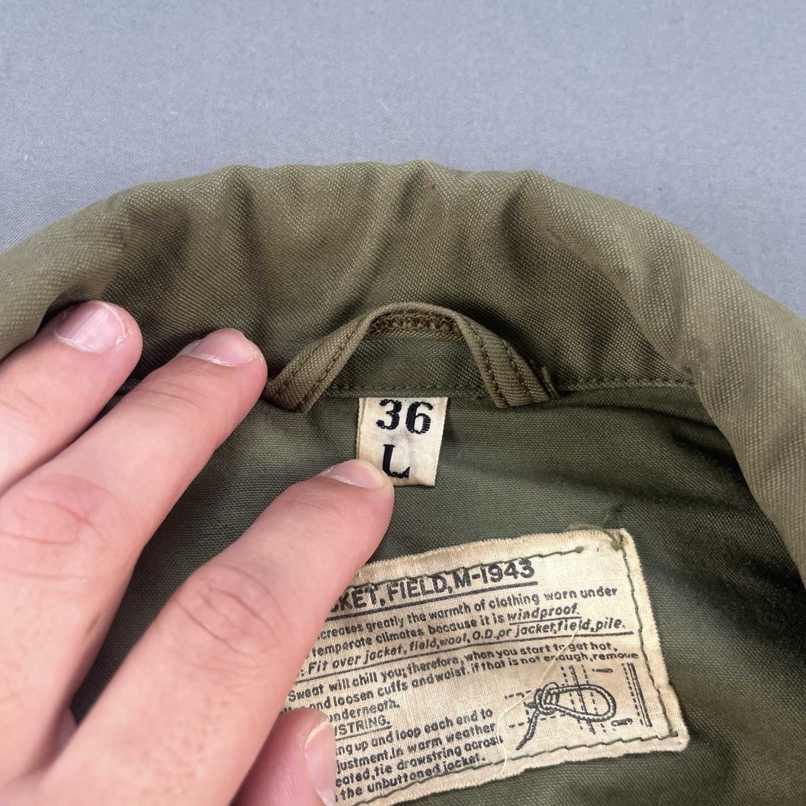 Vintage M43 Military Field Jacket WW2 40s US Army Parka Coat