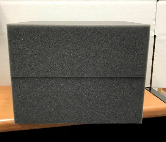 2 Firm High Density Charcoal Foam Blocks for Packing Shipping 12" x 9.5" x 4.5"