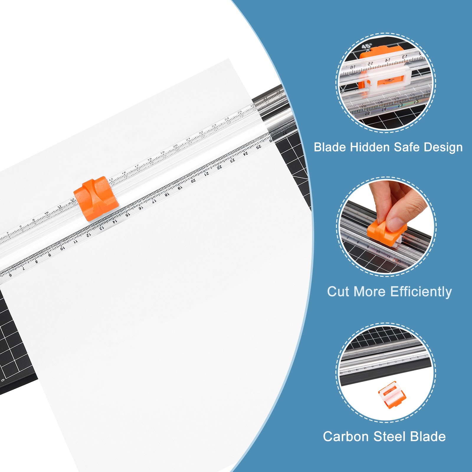 18"Length,10-Sheet Capacity Paper Cutter A3 Stack Portable Paper Trimmer