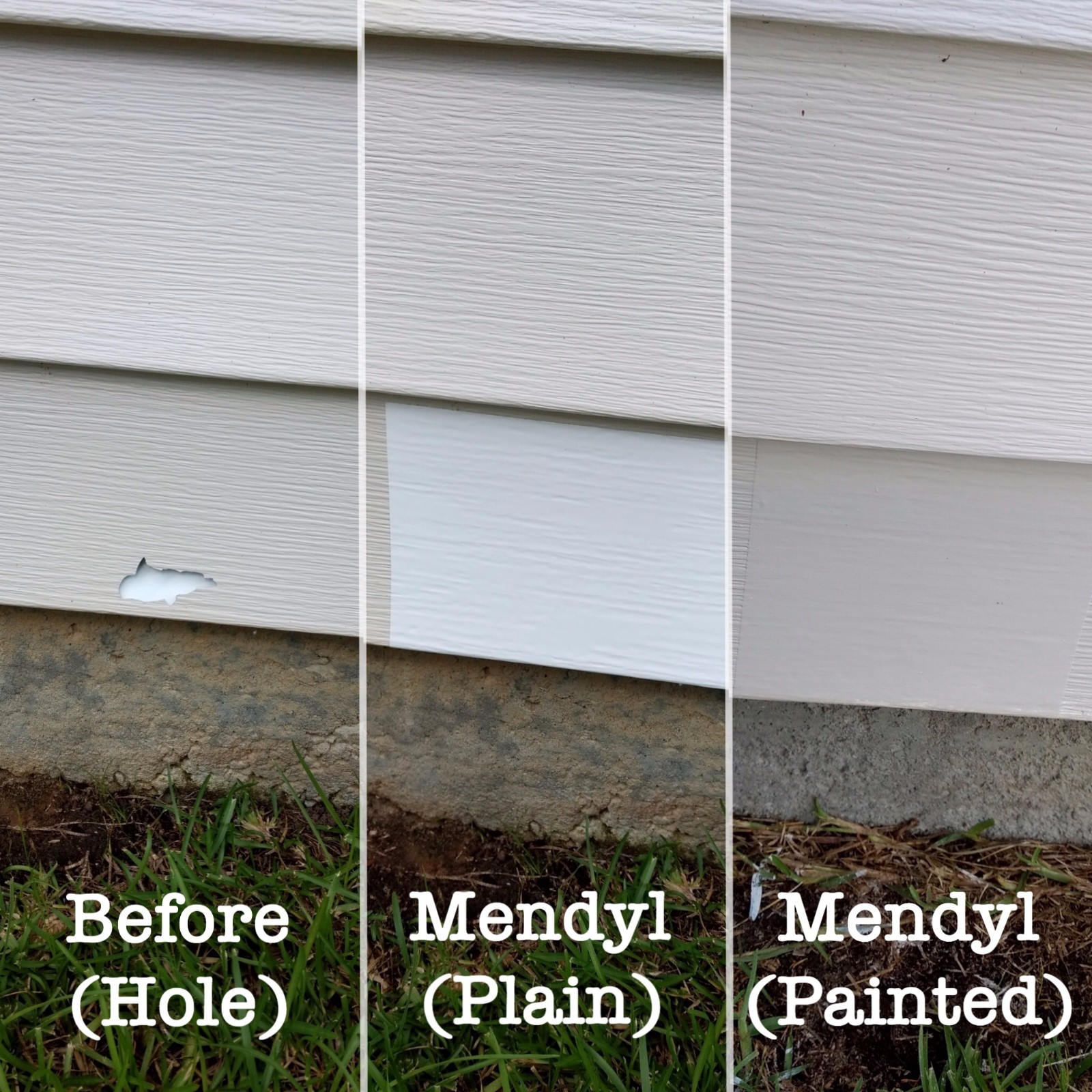 Mendyl Vinyl and Stucco Siding Repair Kit - Cover Any Cracks & Holes - 2 Patches