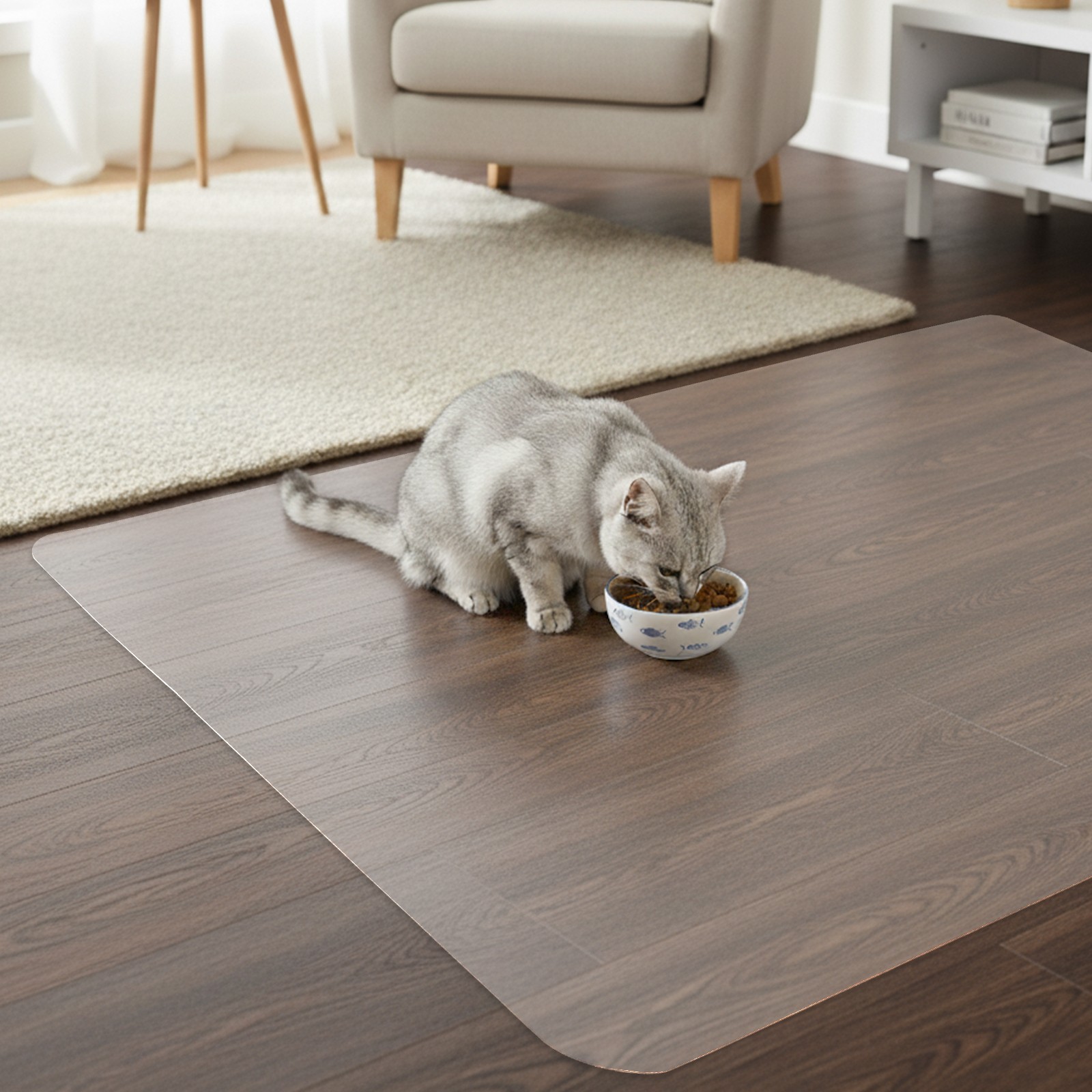 Desk Chair Floor Mat 30"x48", Durable 0.08" Thick PVC Mat with Rounded Corners