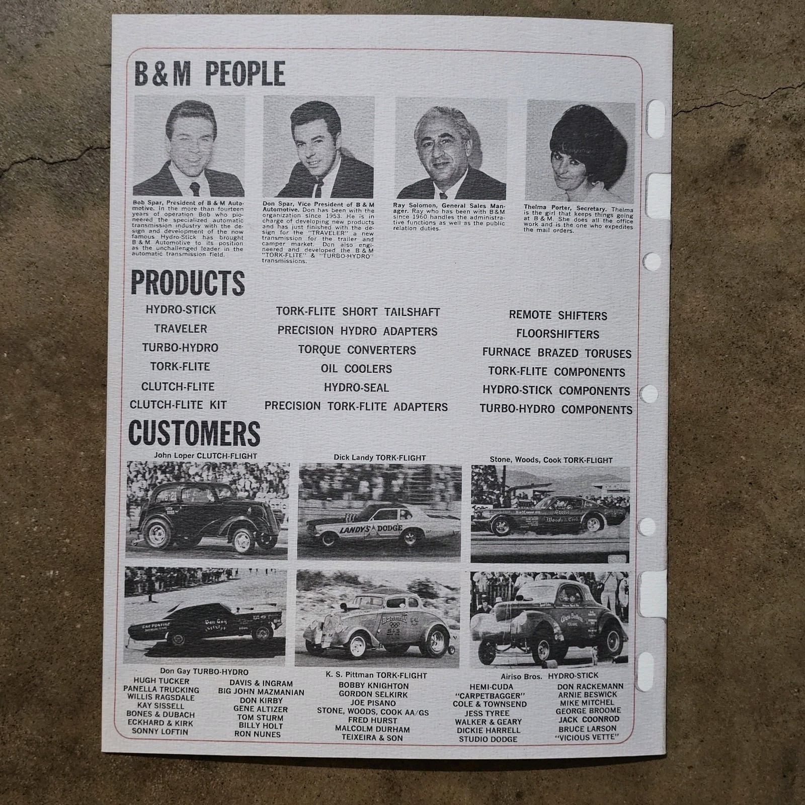 1967 B&M Transmission Shifter Catalog Drag Racing Hot Rod Gasser scta nhra auto