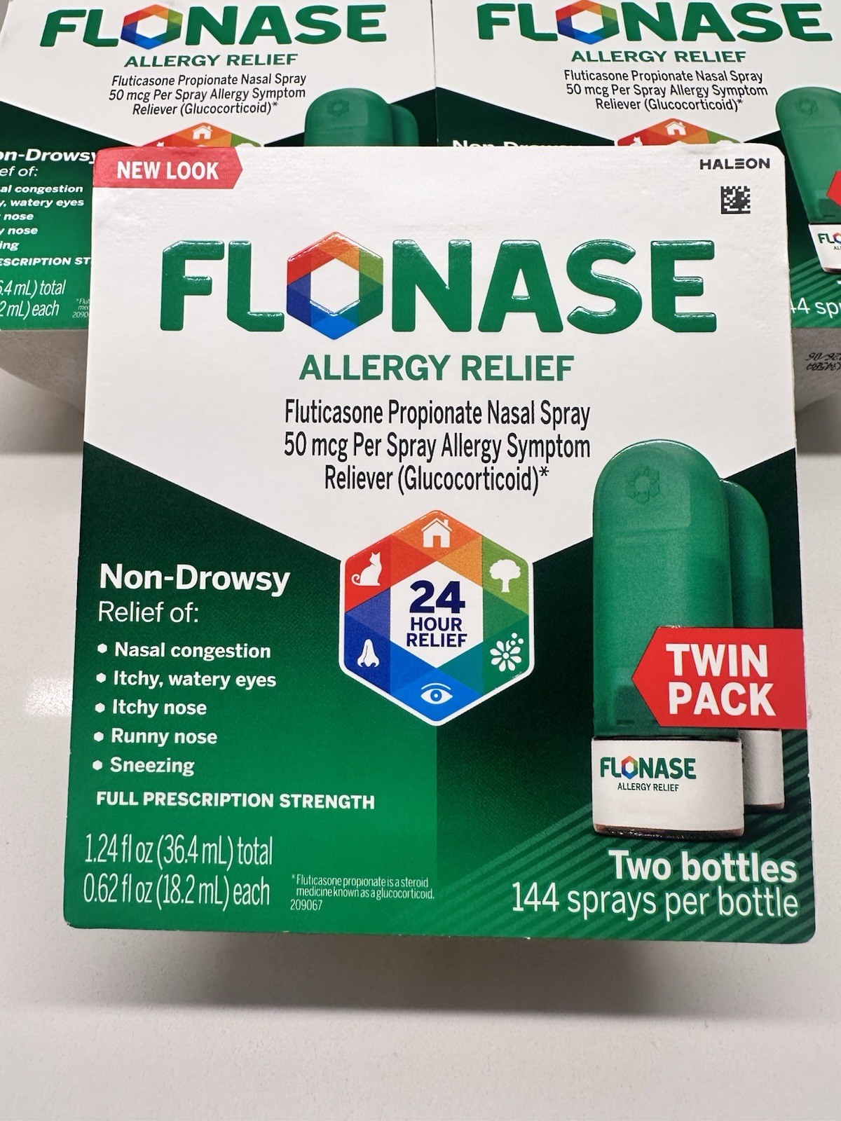 Lot Of 3 NEW Flonase Allergy Relief Nasal Twin Pack 144 Total Sprays Each 06/26