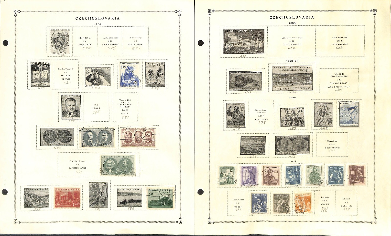 Czechoslovakia Stamp Collection on 40 Scott International Pages, 1918-1968 (BG)