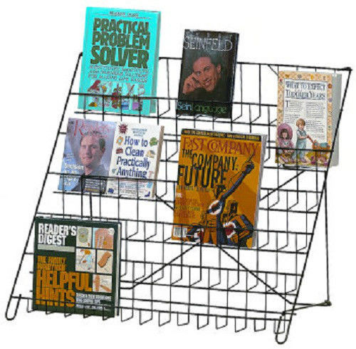 Black Wire Literature Display 6 Tier Countertop Folding Rack Books DVD CD Folds