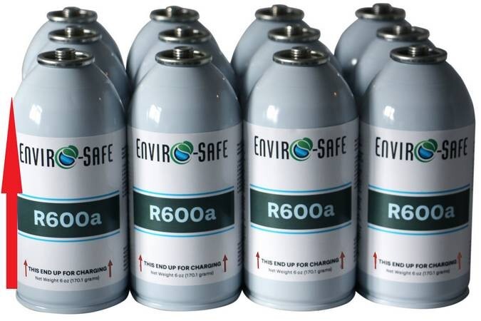Enviro-Safe R600a UPRIGHT (12) 6 oz. Cans, Isobutane