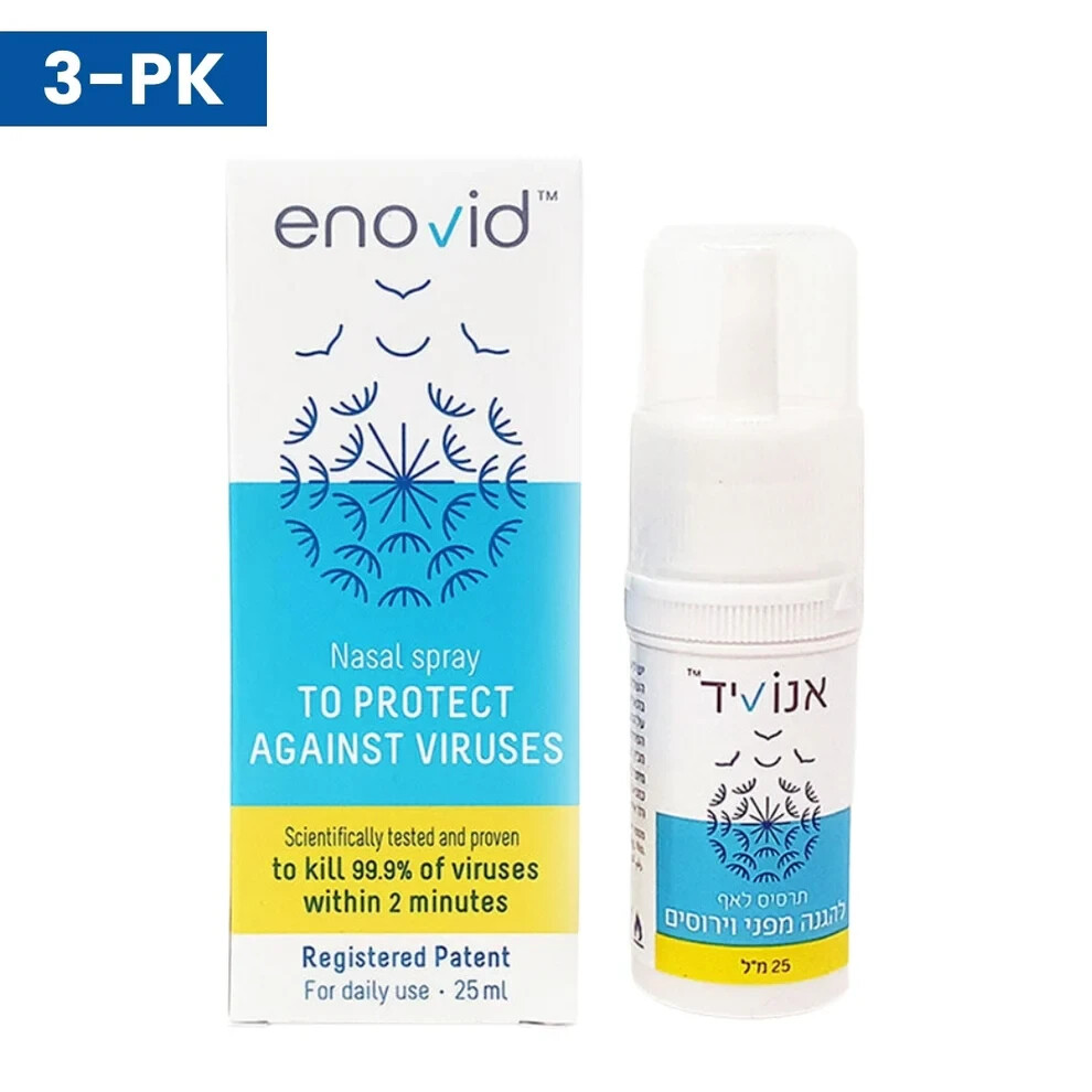 3-PACK Enovid SaNotize Nasal Spray Cleanser Powered by Nitric Oxide
