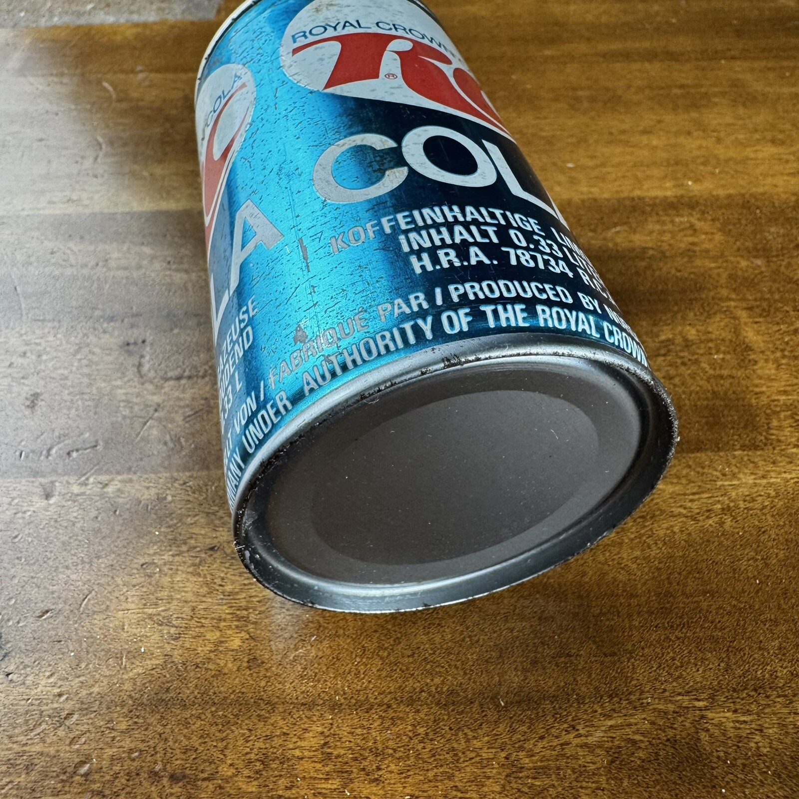 Vintage RC Cola Can Rare Steel Seam Berlin Germany Hergestellt No Top Royal Crwn