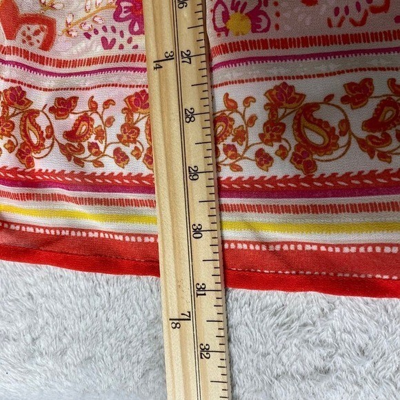 Belle by Kim Gravel Boho Sheer Paisley Kimono Cardigan Women Size 1X Orange