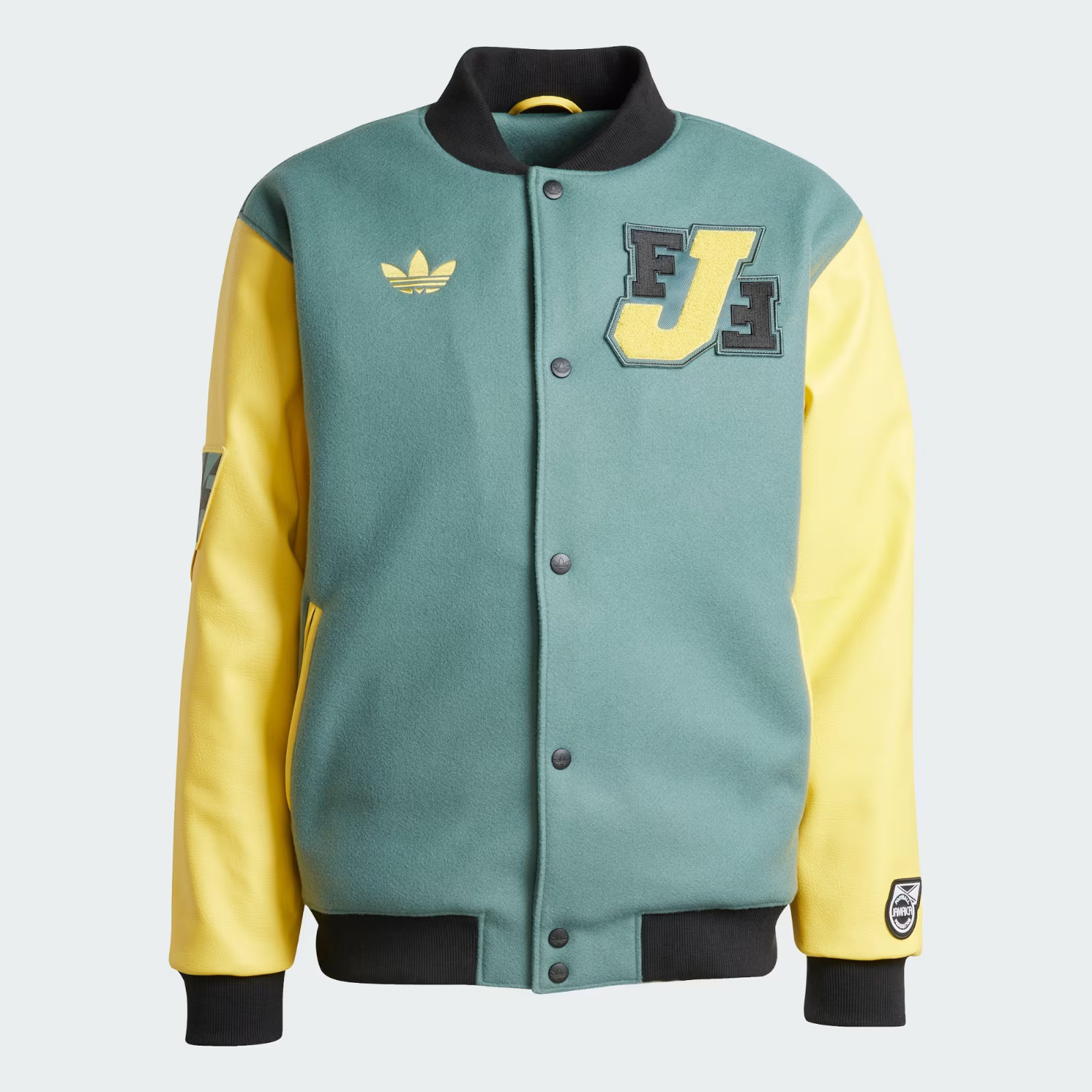 Adidas Jamaica Football Federation VRCT Varsity Jacket Green Yellow JE5329