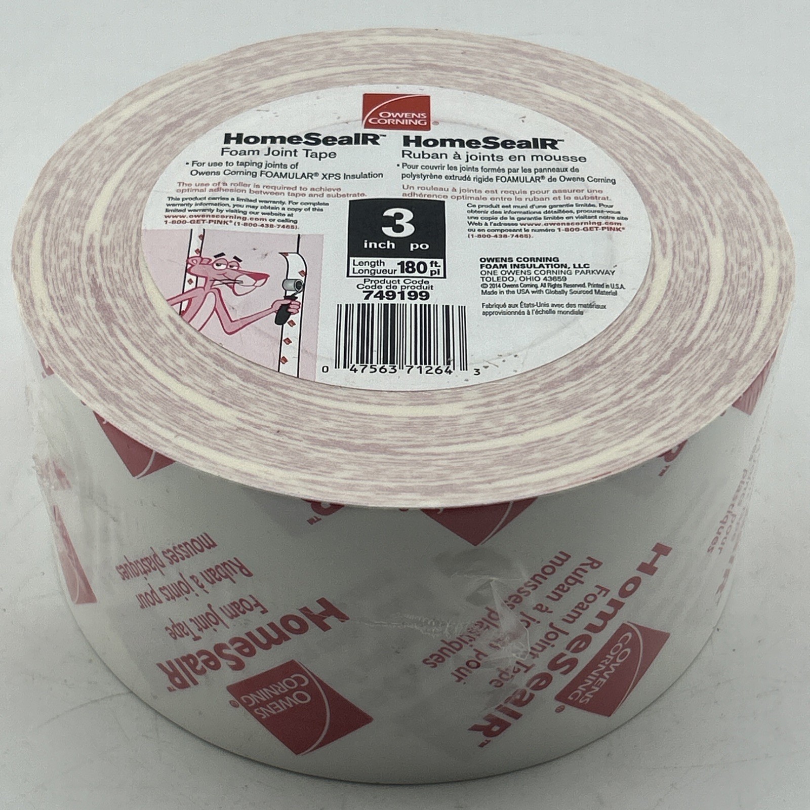 Owens Corning 749199 HomeSealR Foam Joint Tape 3"x180'