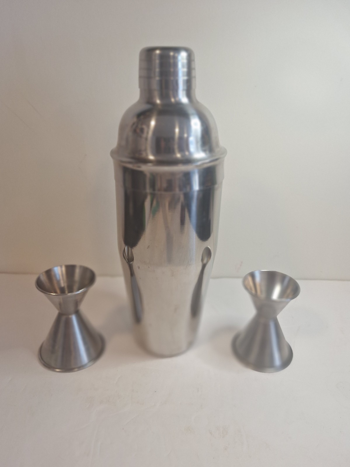 3 Piece BAR COCKTAIL SHAKER Stainless Mixing Tin & Jigger Set