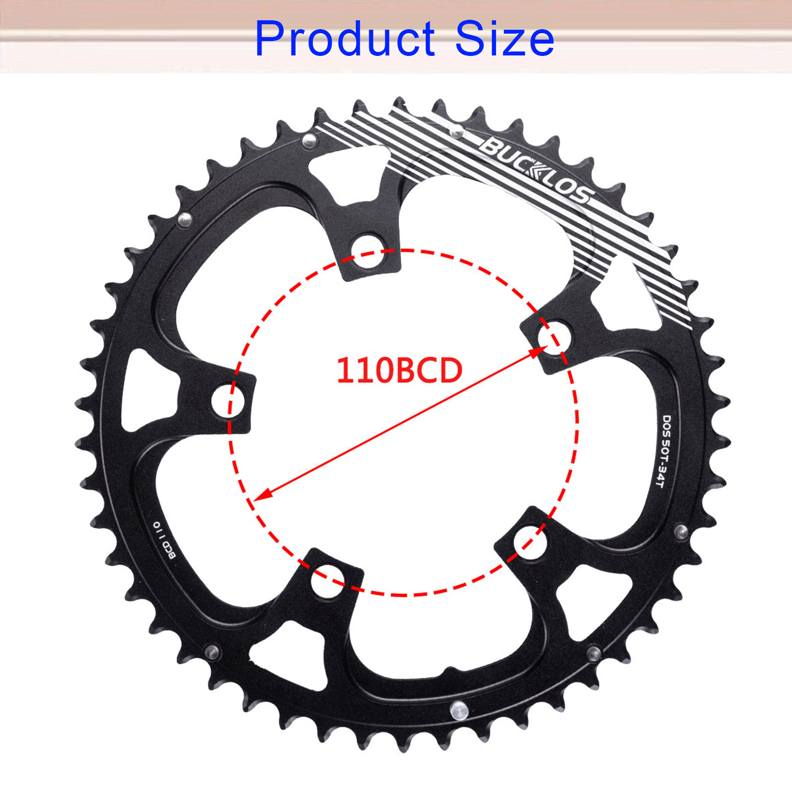 34/36/39/50/52/53T 110BCD Chainring Road Bike Fit Shimano Sram Crankset Aluminum
