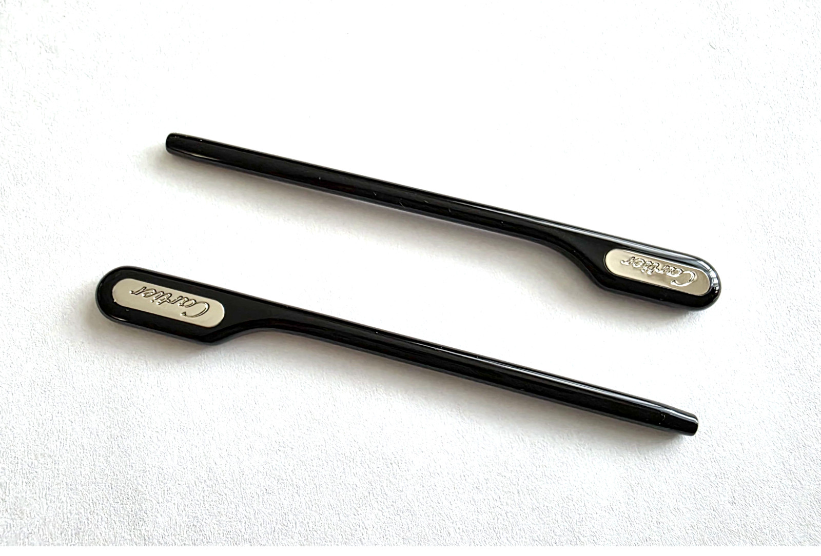 NEW! Authentic Cartier Black/Silver Temple Tips