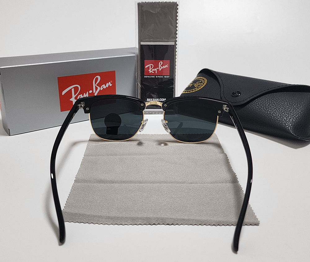 Ray-Ban RB3016 Sunglasses Clubmaster Classic Black Frame Glass Gray Lens 51 mm