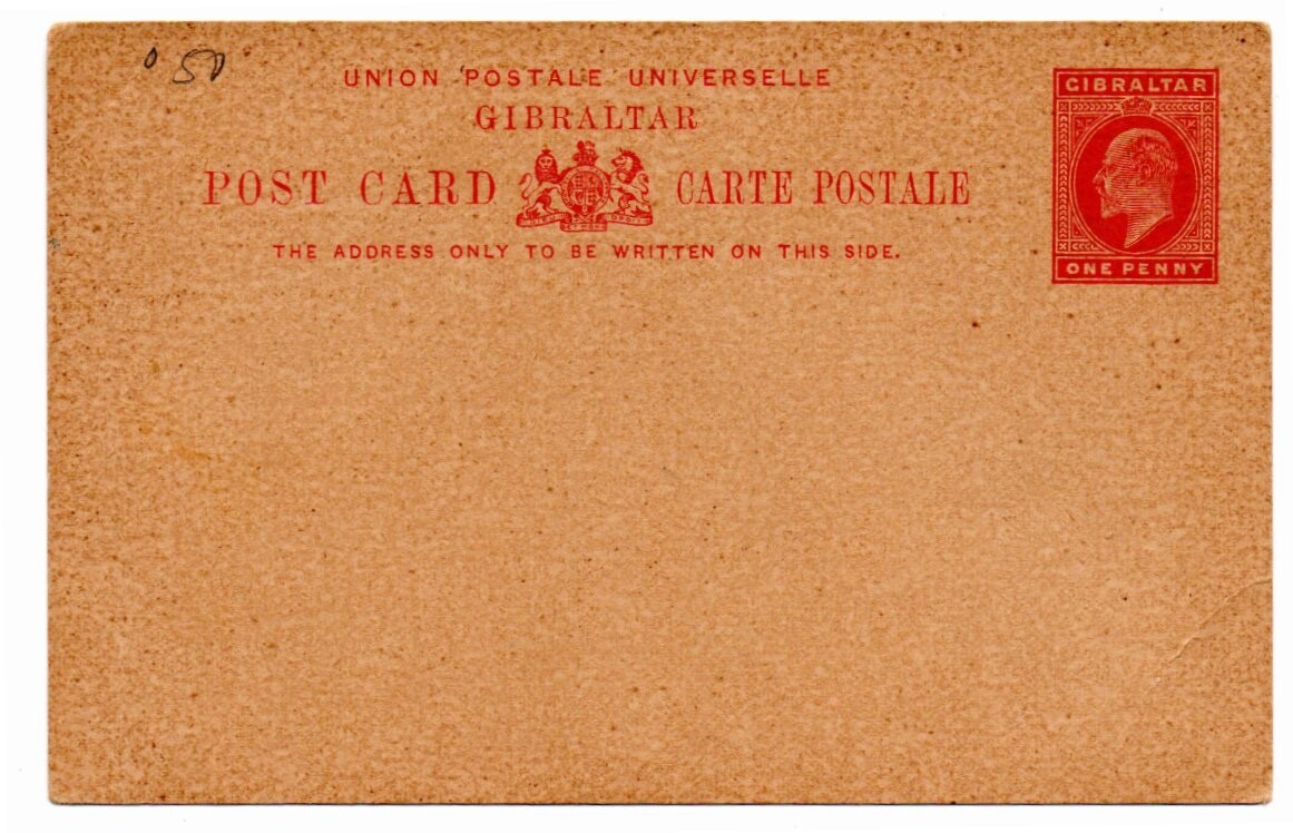 Gibraltar 1d King Edward Postal Stationery Card H&G 26
