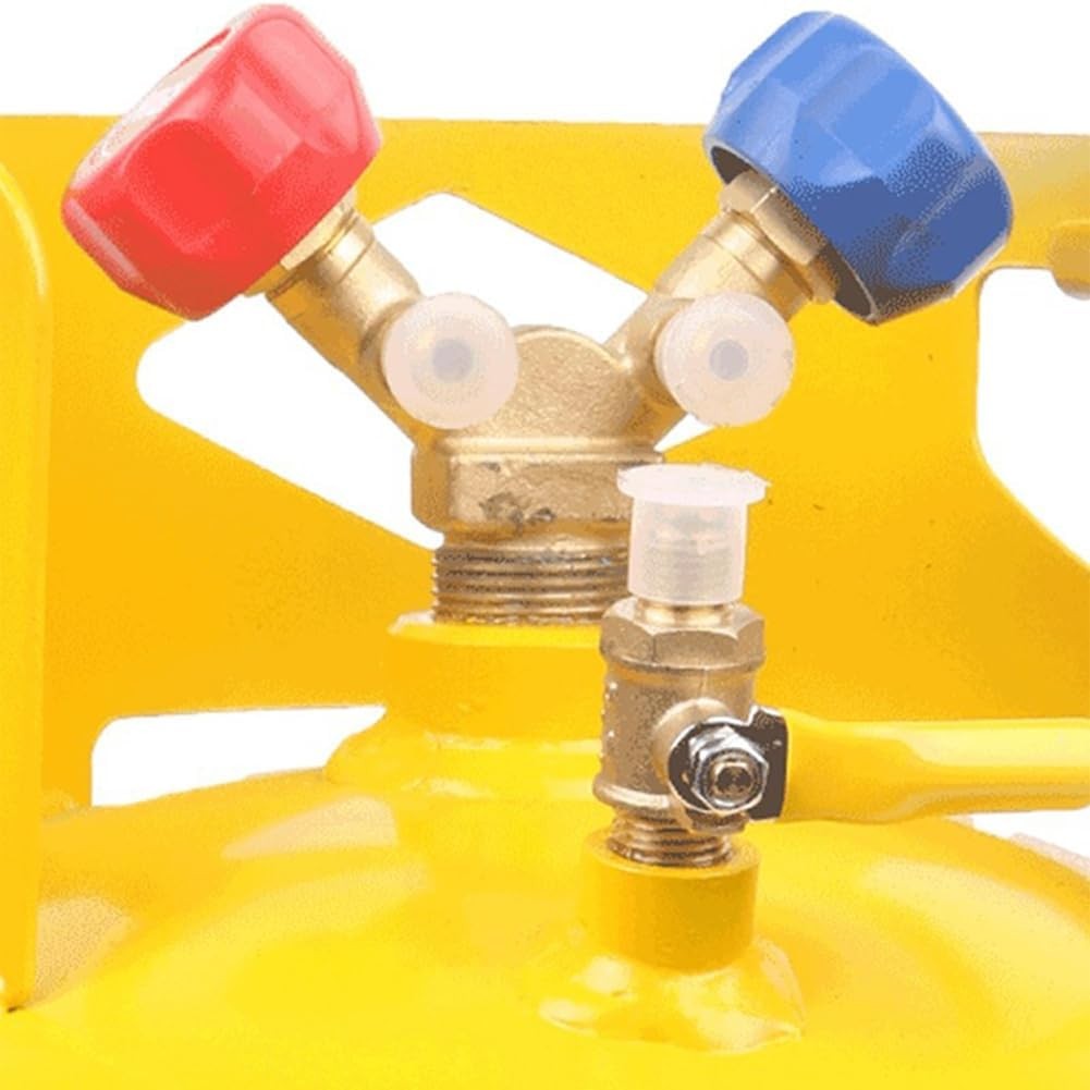 30LBS Refrigerant Recovery Tank with Y-Valve for Liquid/Vapor Reusable Tank