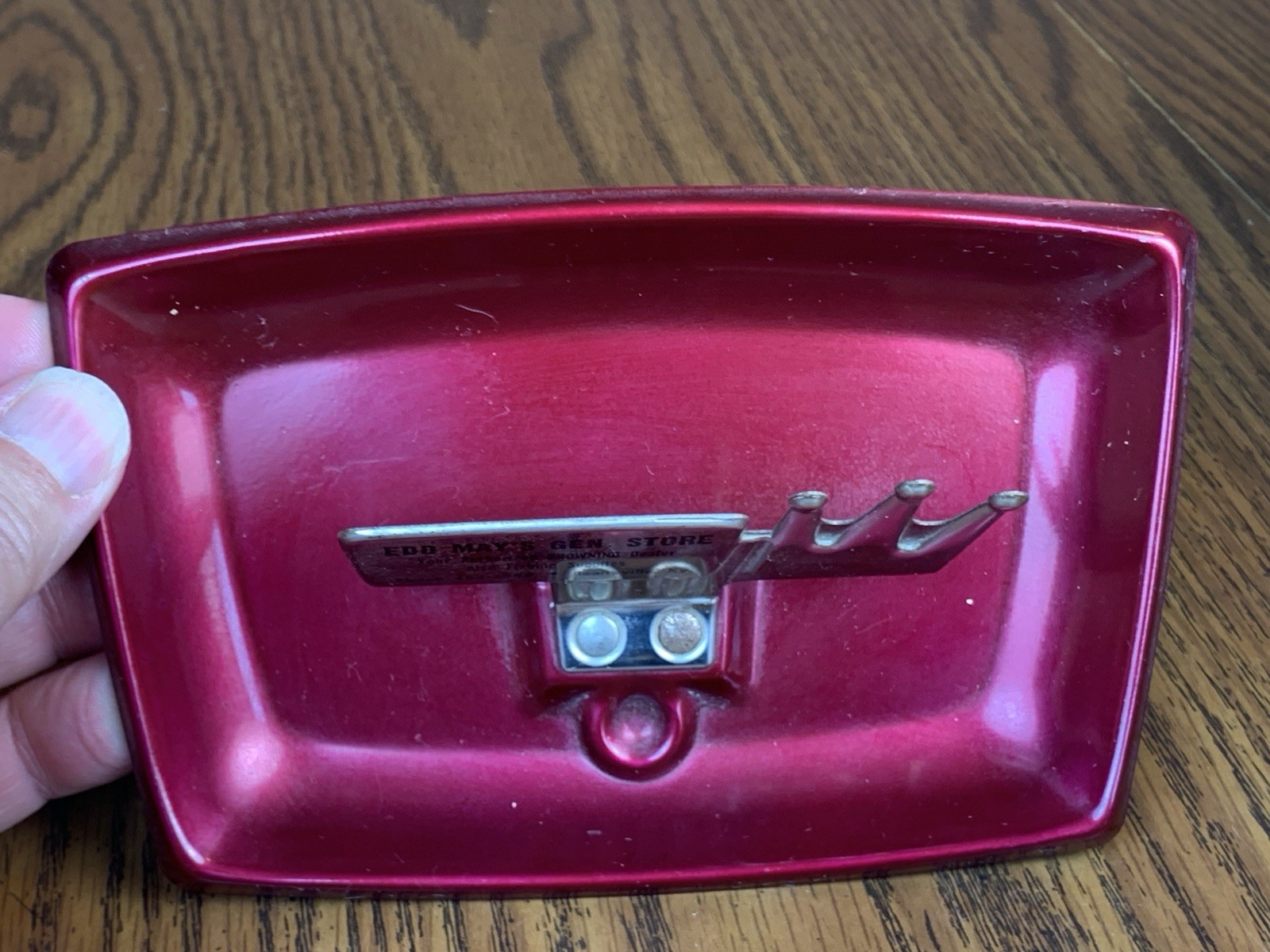 Vintage Art Deco Ashtray Metal Mays General Store Browning Dealer Beattyville,Ky