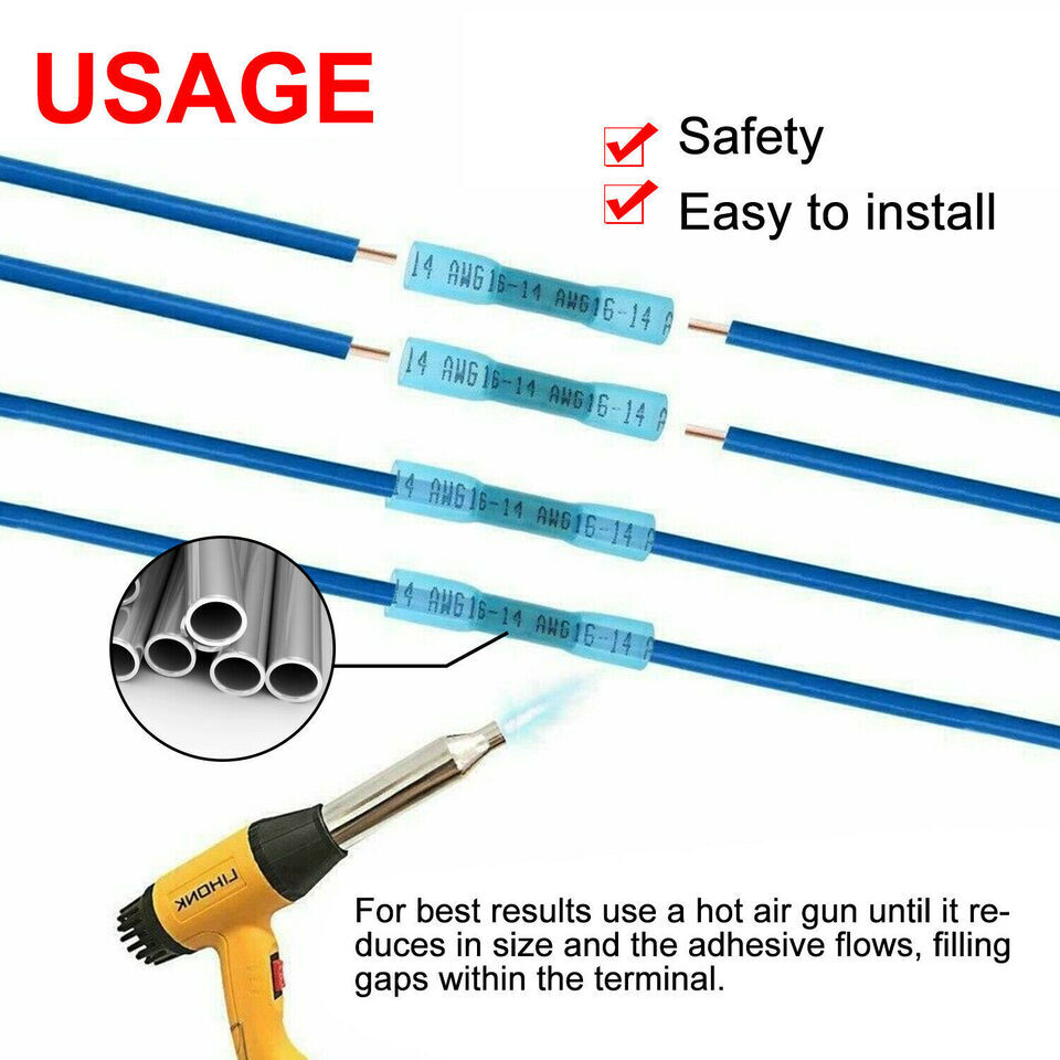 200x Assortment Heat Shrink Wire Connectors Electrical Terminals Crimp Seal