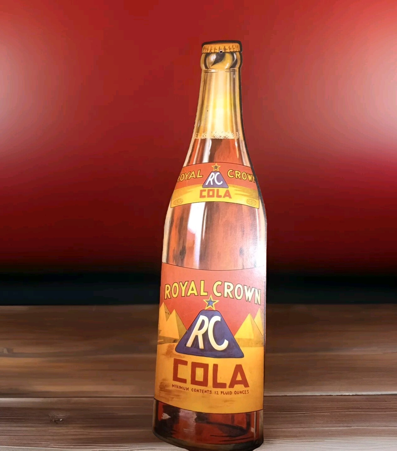 Vintage Sign Royal Crown RC Cola Bottle paperboard card Soda Pop Advertising 23"
