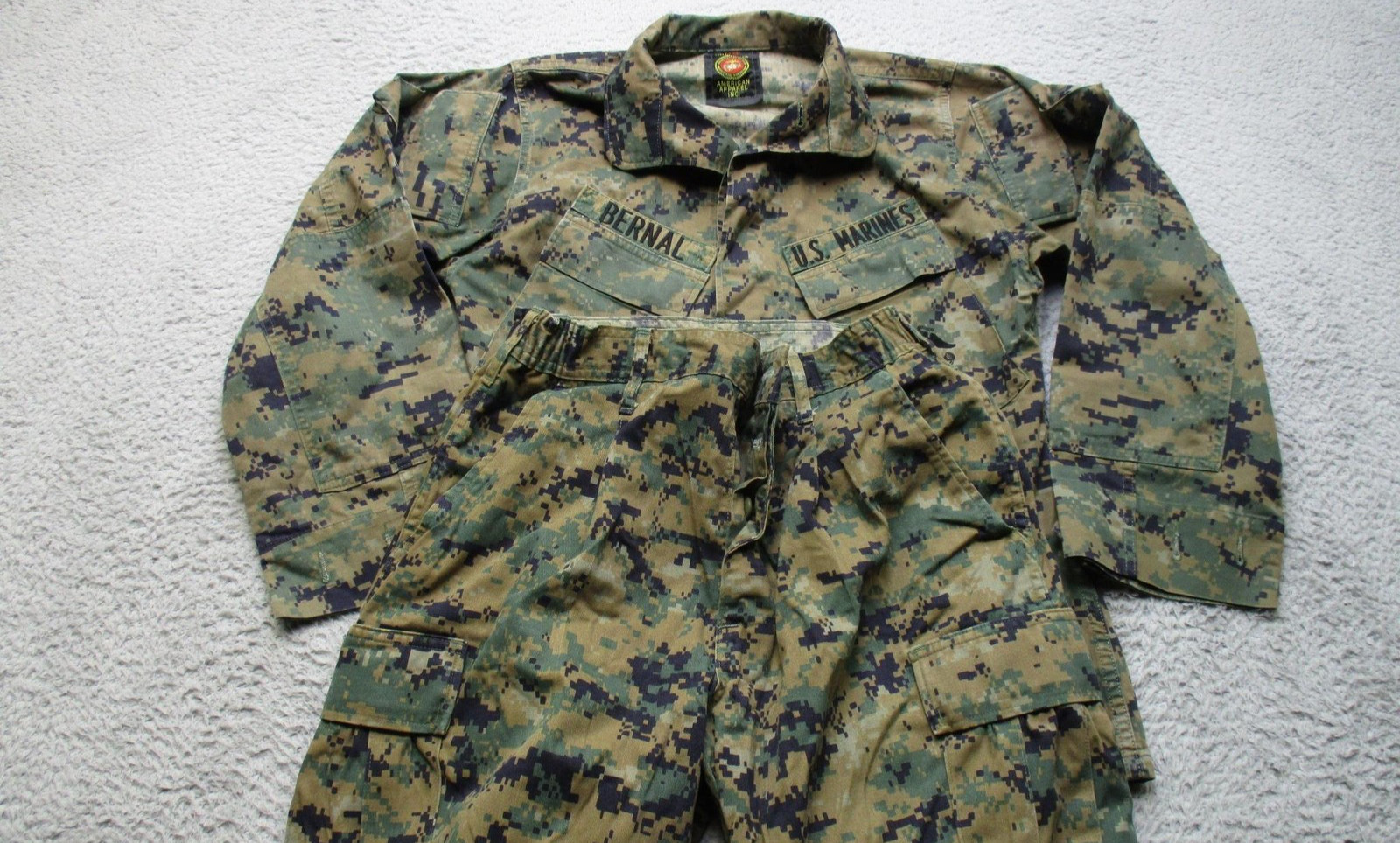 US Marines Shirt Pants MCCUU Mens XS MARPAT Camo American Apparel
