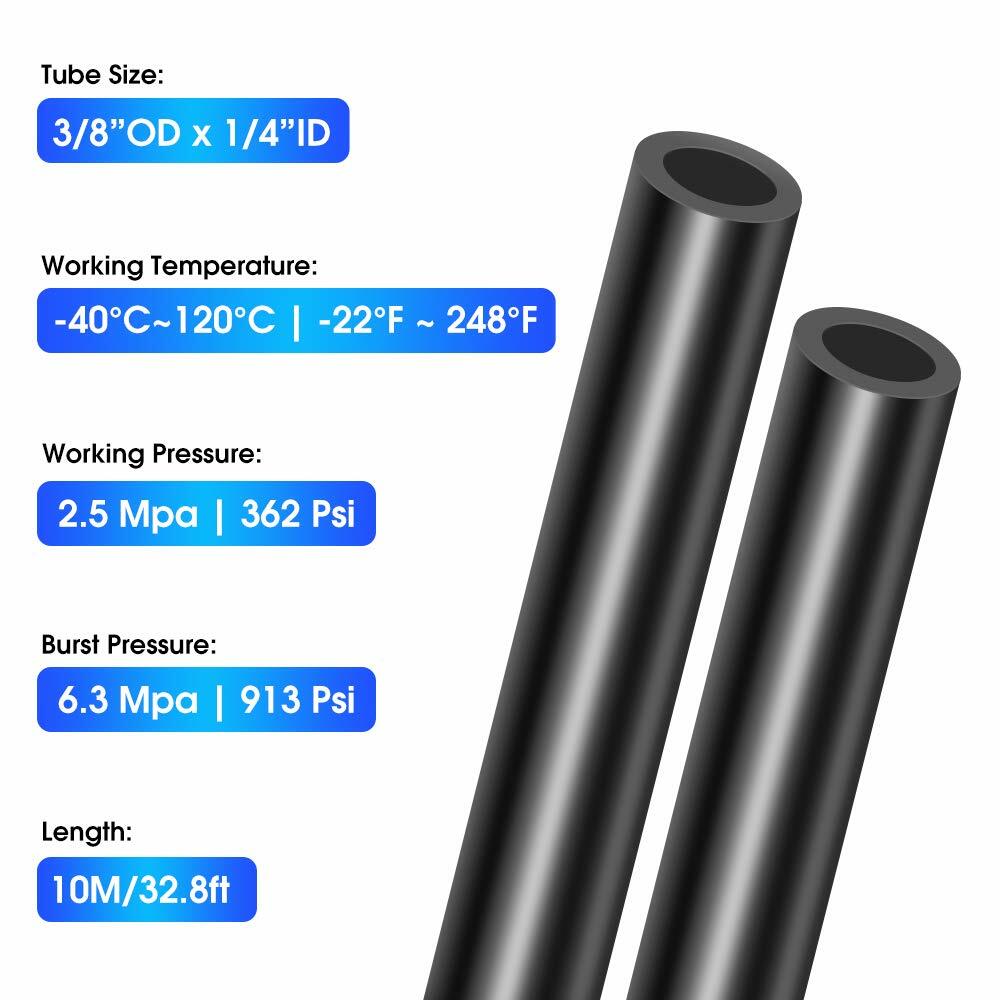 100 FT 3/8" OD DOT Approved Nylon Air Line Brake Hose For Air Suspension Horns