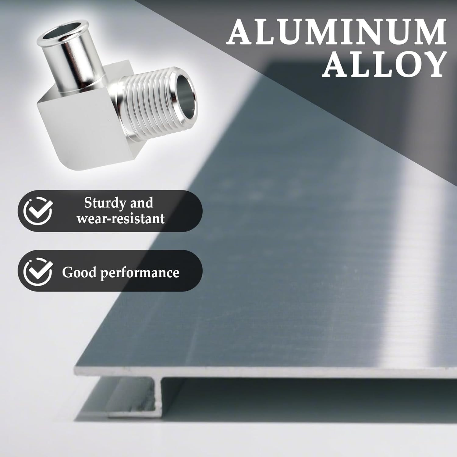 90° Heater Hose Connector, Heater 90 Degree Hose Elbow from 1/2 NPT to 5/8 Barb