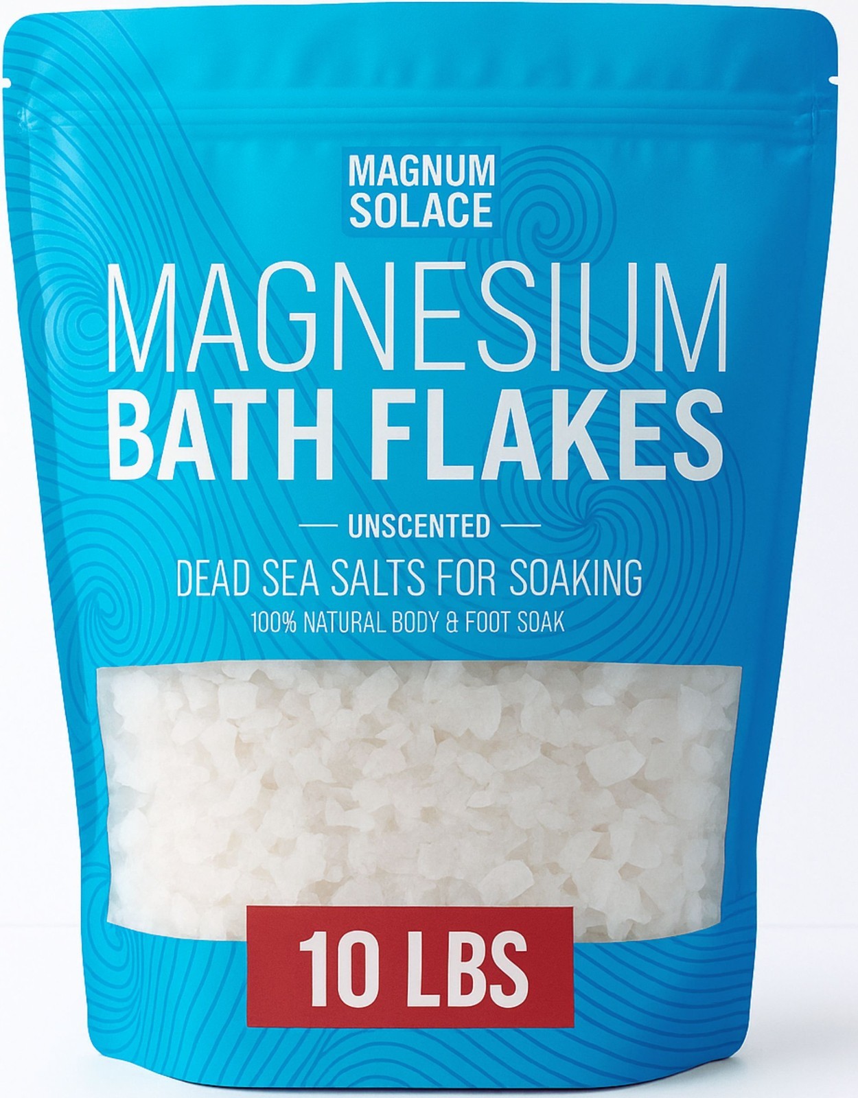 Magnesium Flakes for Bath, Pure Grade Large 10 LBS, Unscented