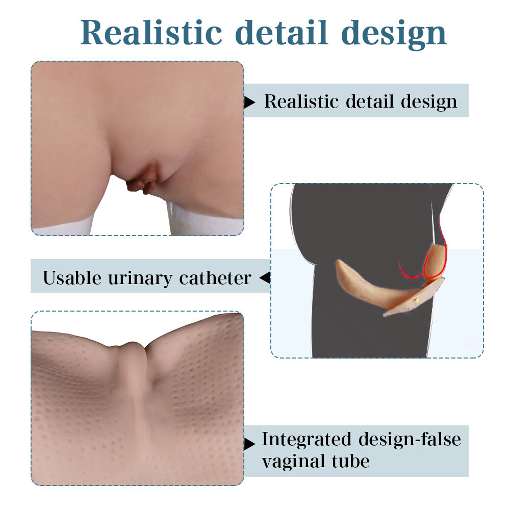 IMI 9th Flocking Silicone Hip Shaping Pants Fake Vagina Panties for Crossdresser