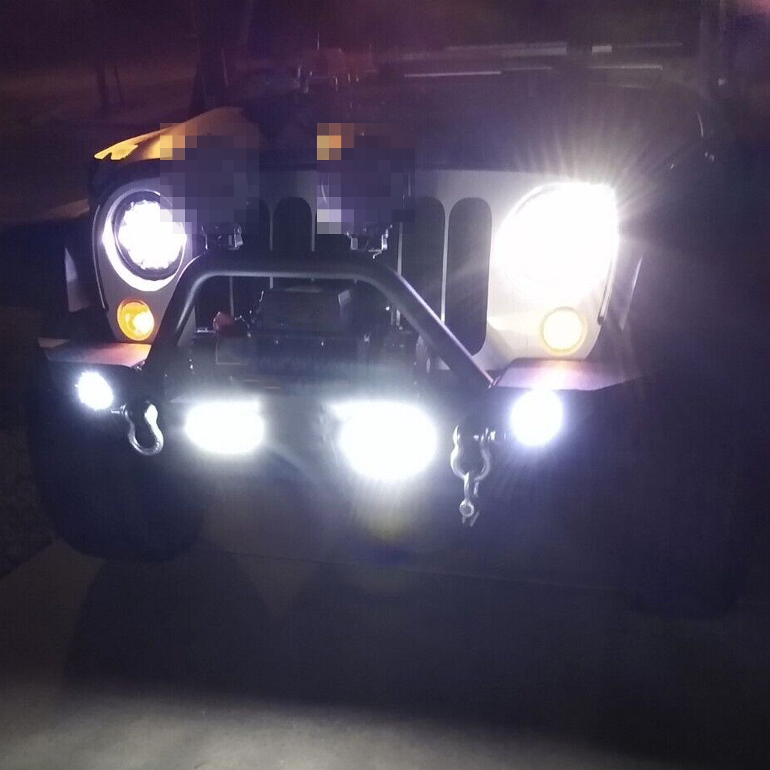 Steel Front Bumper w/LED Lights for Jeep Wrangler JK JL 07-22 Gladiator JT 20-22