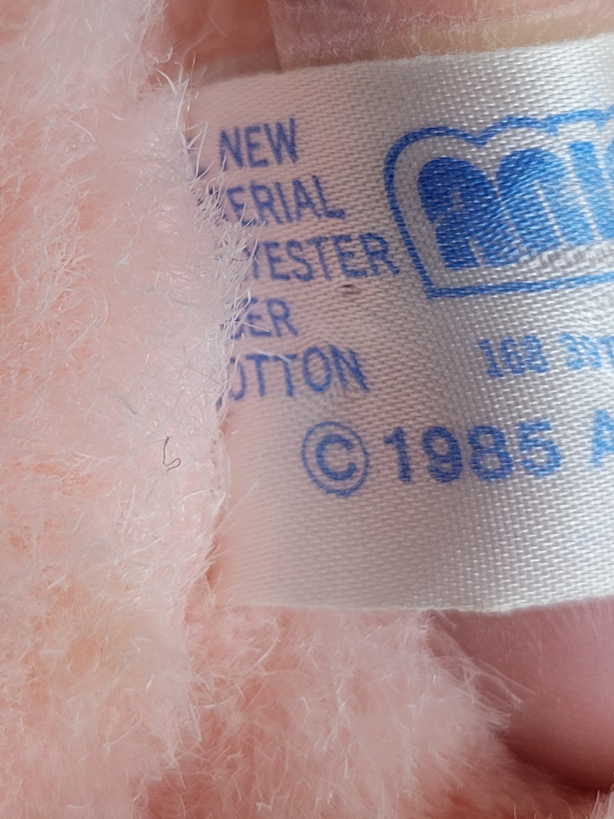 Vtg 1985 Pink Teddy Bear Plush Animal Toy Soft Cute Adorable Stuffed