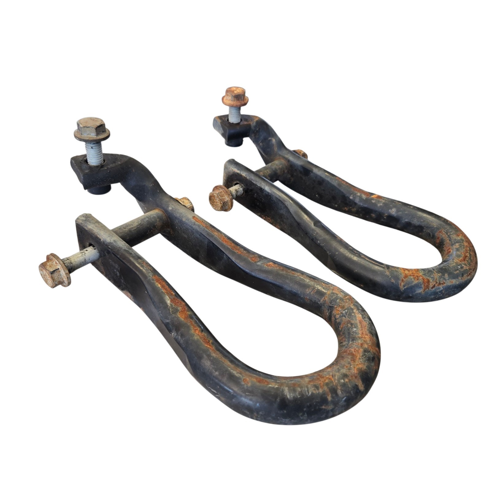 Tow Hooks Set Of 2 2007-2010 GMC Sierra Chevy Silverado 6.6 LMM Black OEM