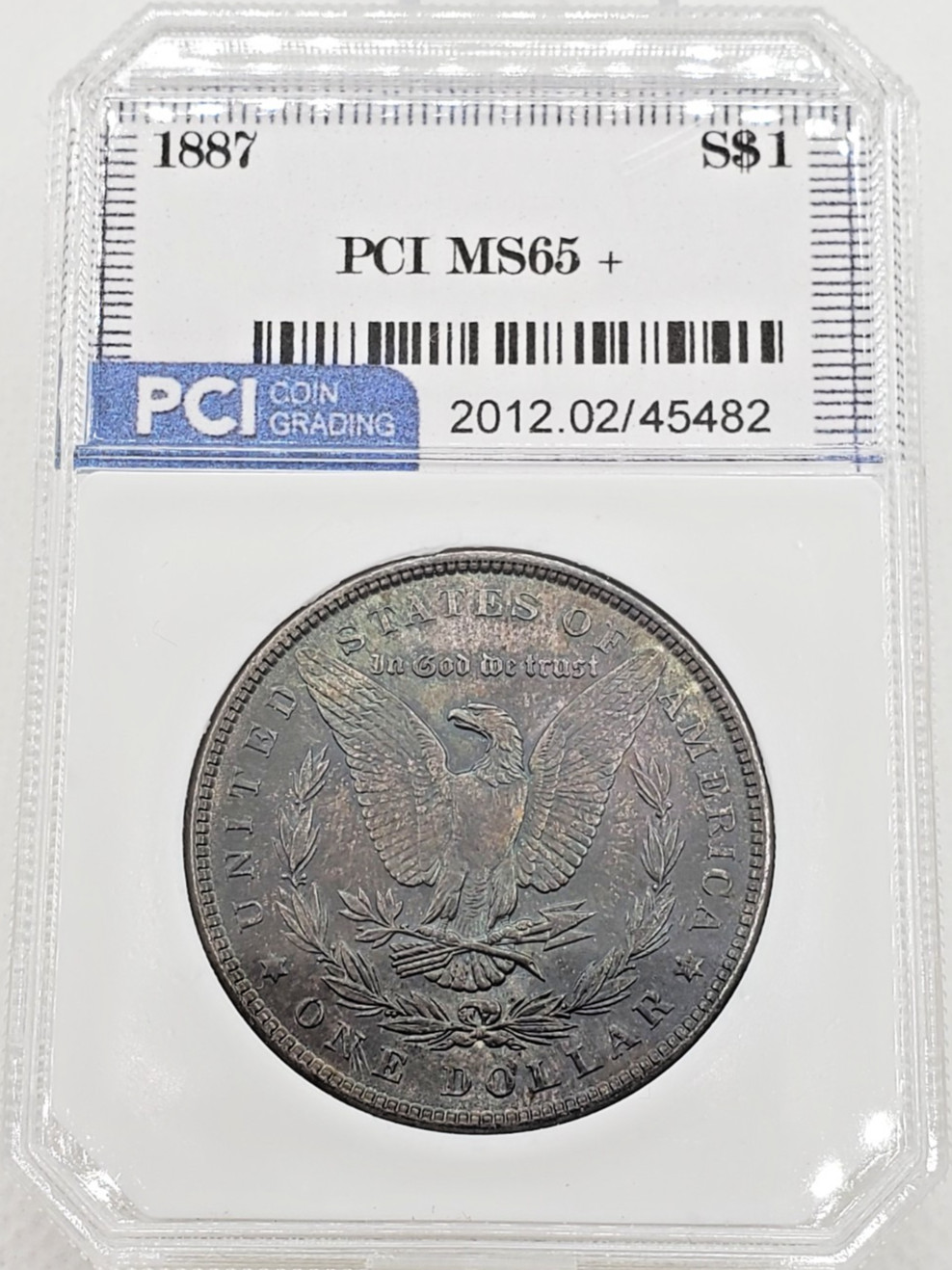 1887 Morgan Silver Dollar Toned Reverse