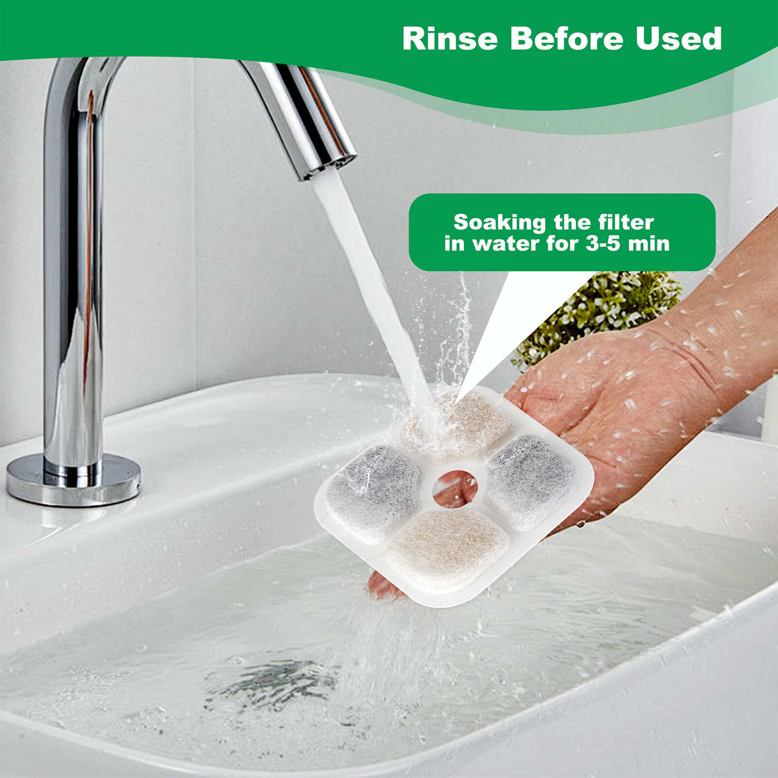 12pcs Cat Water Fountain Filters Fits for Catit PIXI All 80oz Pet Fountain