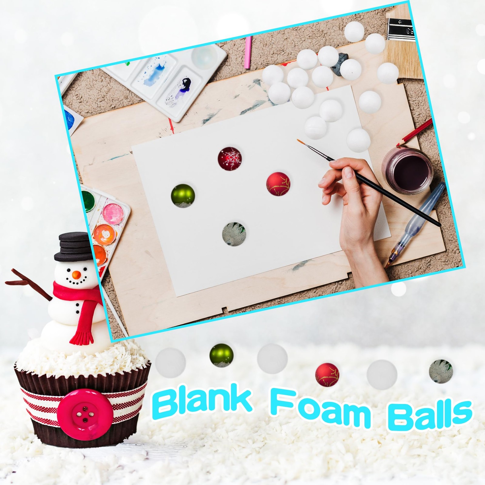 600 Pcs Blank Foam Balls Small DIY Craft Mini White white