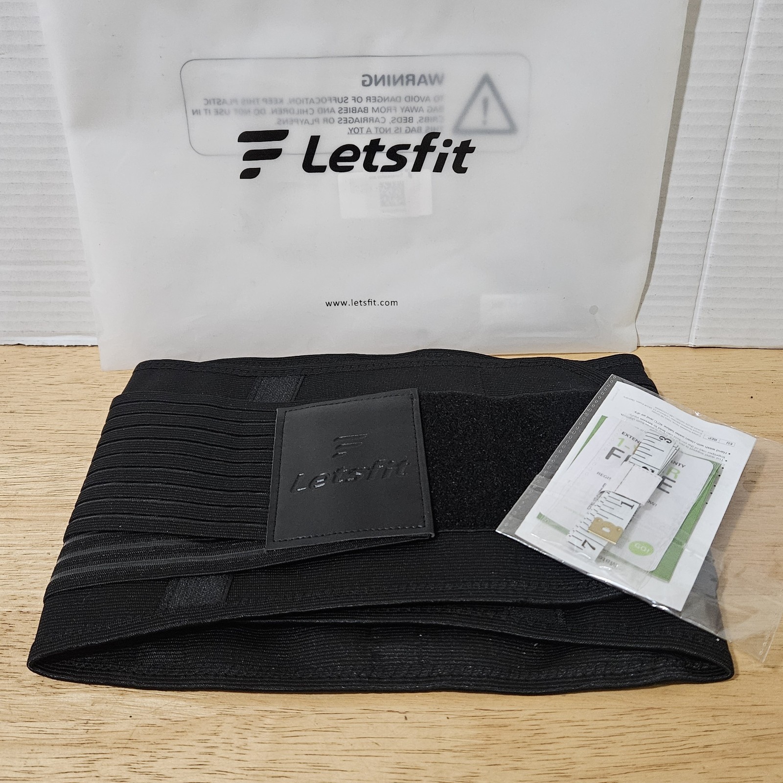 LETSFIT Adjustable Waist Trainer Body Shaper Lumbar Support Fitness Belt Black M