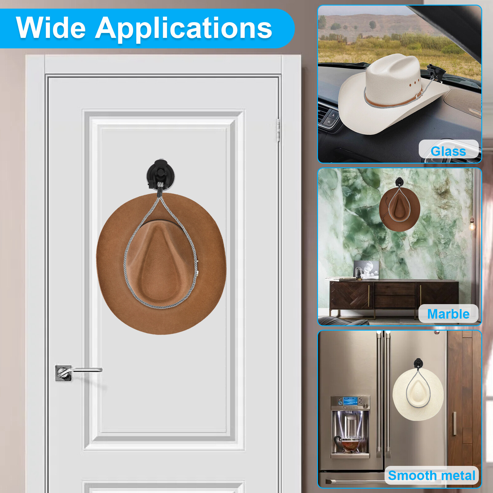 Hat Mounts Cowboy Cap Holder Space Saver Hanger Rack for Home Door Truck SUV Car