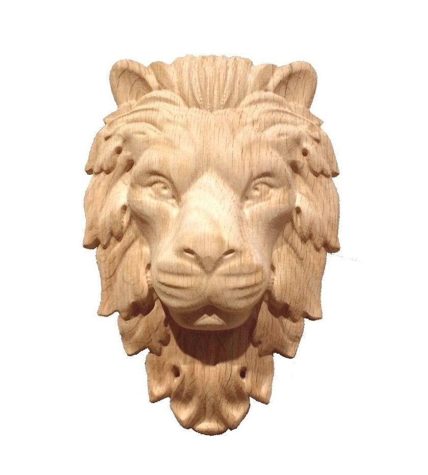 Lion Head Hand Carving Corbel / Applique.